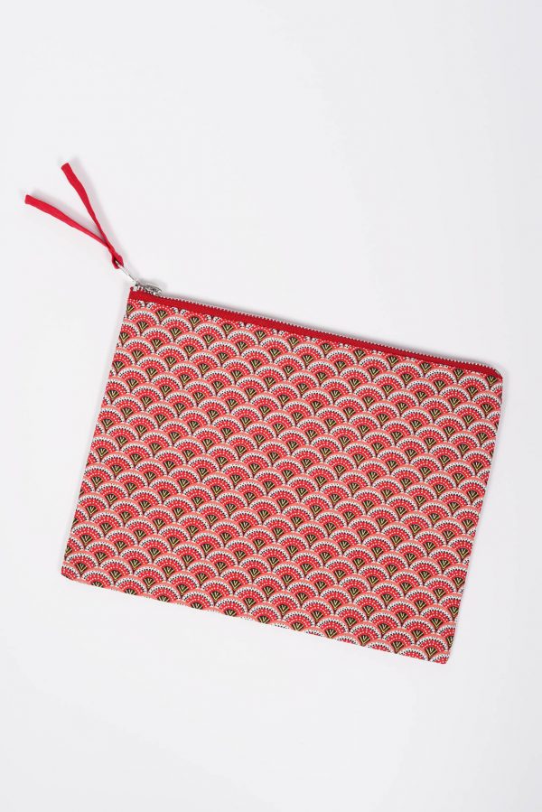 Pochette zippée rouge