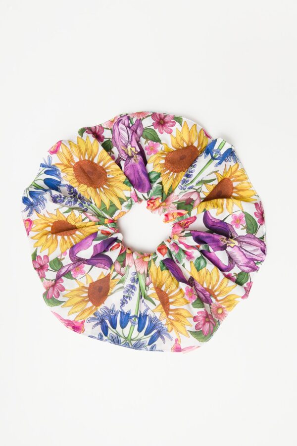 Grand chouchou floral clair