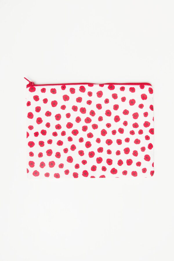 Pochette zippée Papaveri (floral rouge)