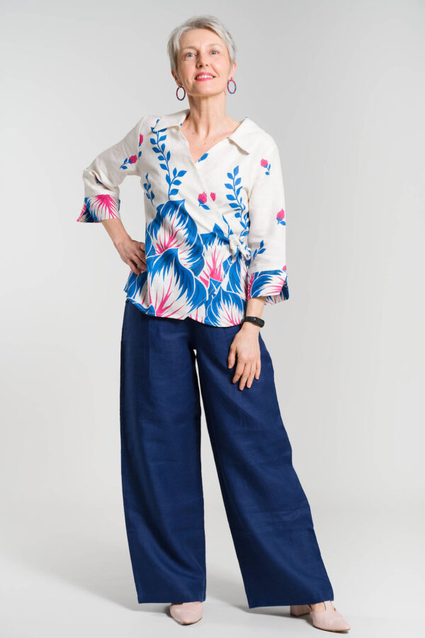 Blouse portefeuille Frida en lin